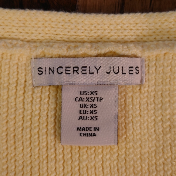 Butter Yellow Buttoned Sweater Vest NWOT - Picture 7 of 8
